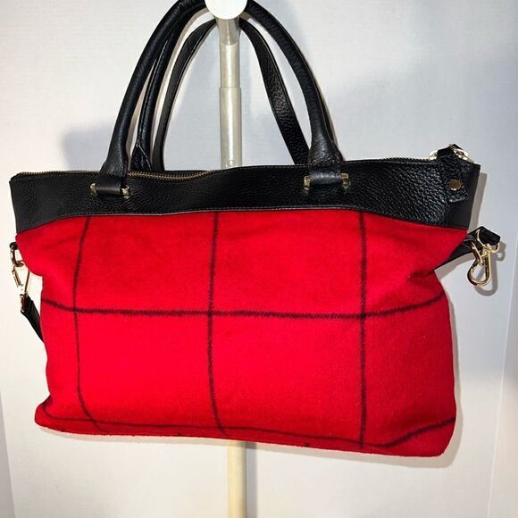 NWOT Talbots “windowpane” wool & leather - Picture 2 of 8